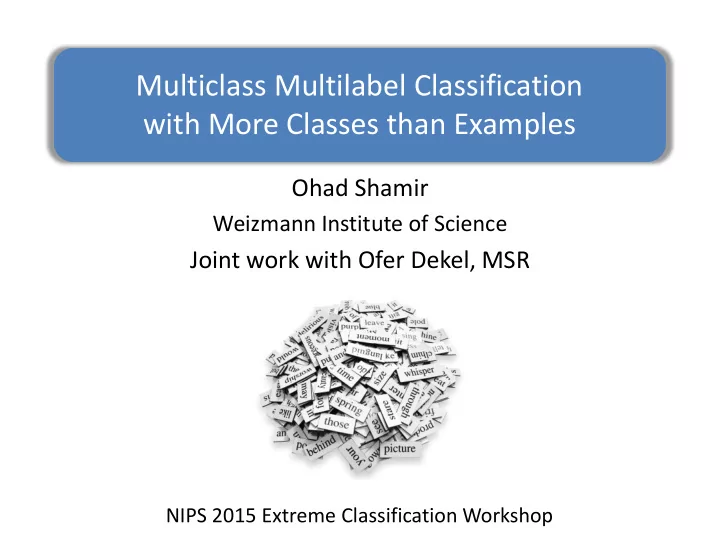 multiclass multilabel classification