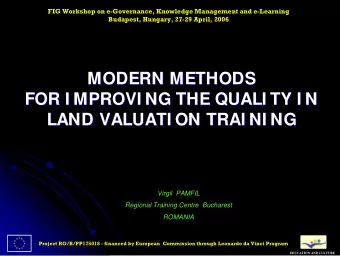 MODERN METHODS  MODERN METHODS  FOR I MPROVI NG THE QUALI TY I N  FOR I MPROVI NG THE QUALI TY I N