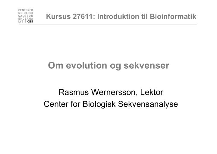 om evolution og sekvenser