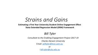 Strains and Gains  Estimating a First Year University Student Online Engagement Effect  Stata