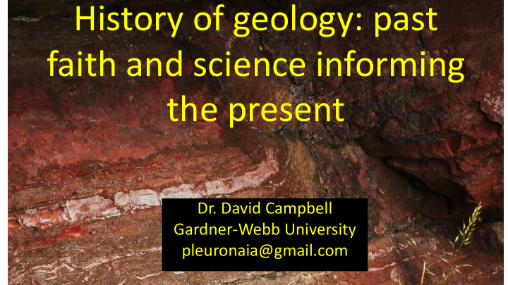 history of geology past faith and science informing the