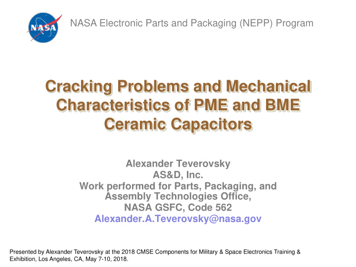 cracking problems and mechanical characteristics of pme