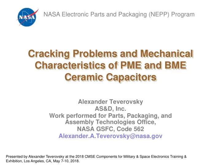 cracking problems and mechanical characteristics of pme