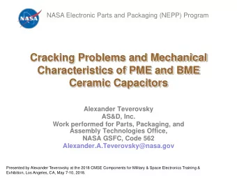 Cracking Problems and Mechanical  Characteristics of PME and BME  Ceramic Capacitors  Alexander