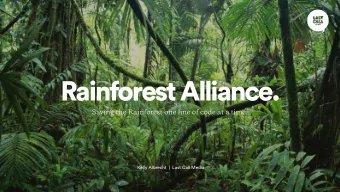 Rainforest Alliance.  Saving the Rainforest one line of code at a time.  Kelly Albrecht  |  Last