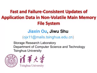 Fast and Failure-Consistent Updates of  Application Data in Non-Volatile Main Memory  File System