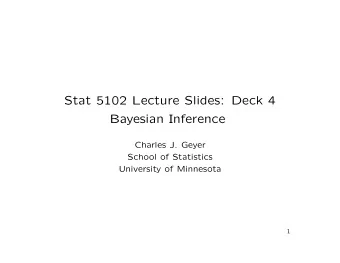 Stat 5102 Lecture Slides: Deck 4  Bayesian Inference  Charles J. Geyer  School of Statistics