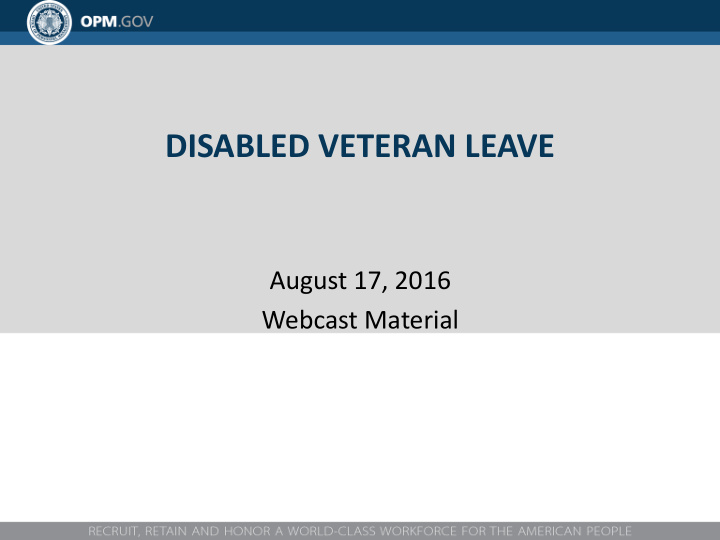 disabled veteran leave