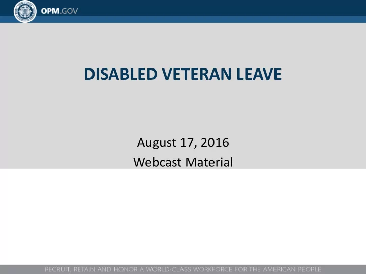 disabled veteran leave