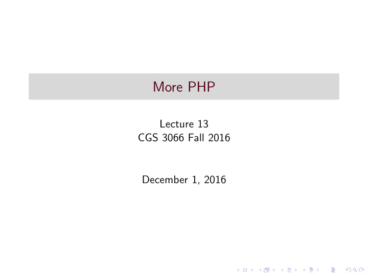 more php