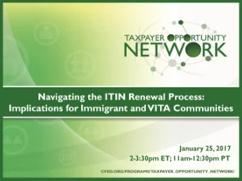 Who We Are Our mission at  CFED is to make  it possible for