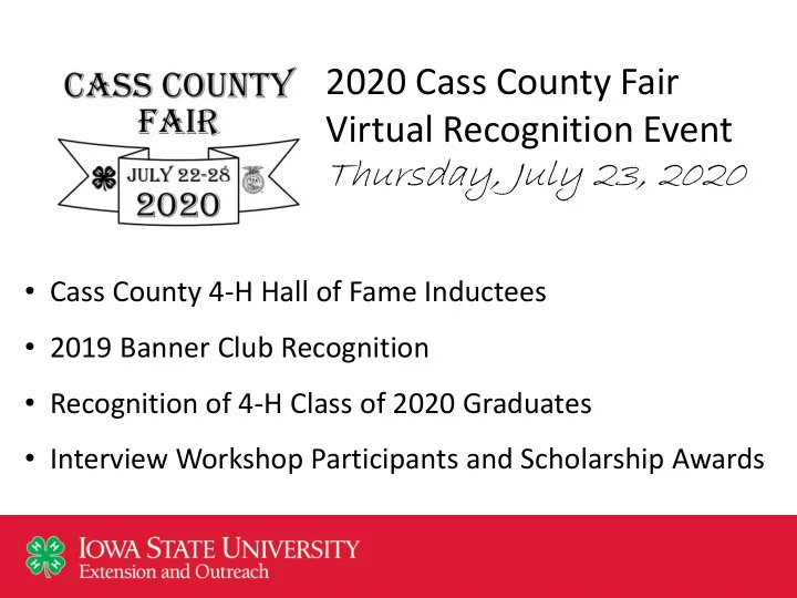 2020 cass county fair