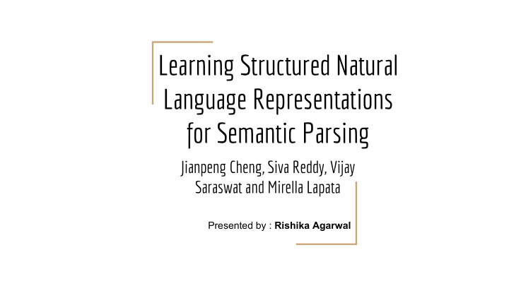 learning structured natural language representations for
