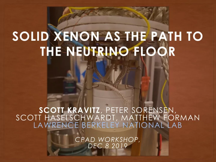 solid xenon as the path to the neutrino floor