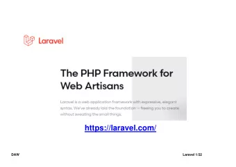 https://laravel.com/  DAW  Laravel 1/22  Install Laravel 5.4  Login  to the DAW server (IP