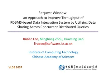 Request Window:  an Approach to Improve Throughput of  RDBMS-based Data Integration System by