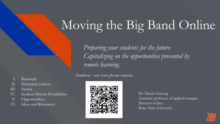 moving the big band online