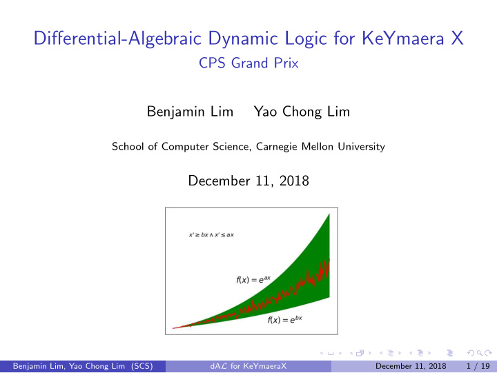 differential algebraic dynamic logic for keymaera x