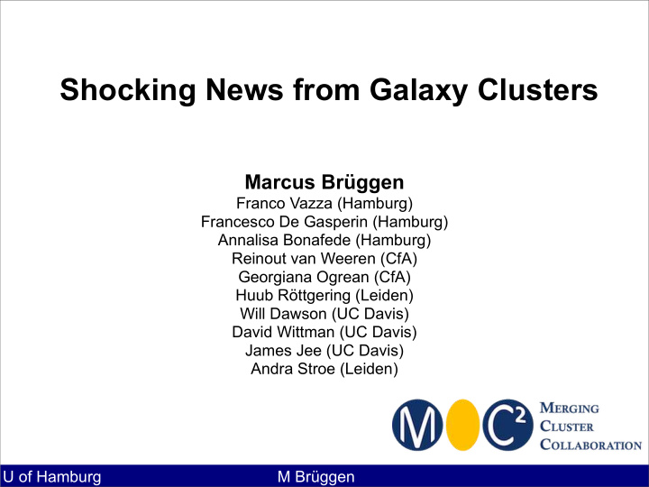 shocking news from galaxy clusters