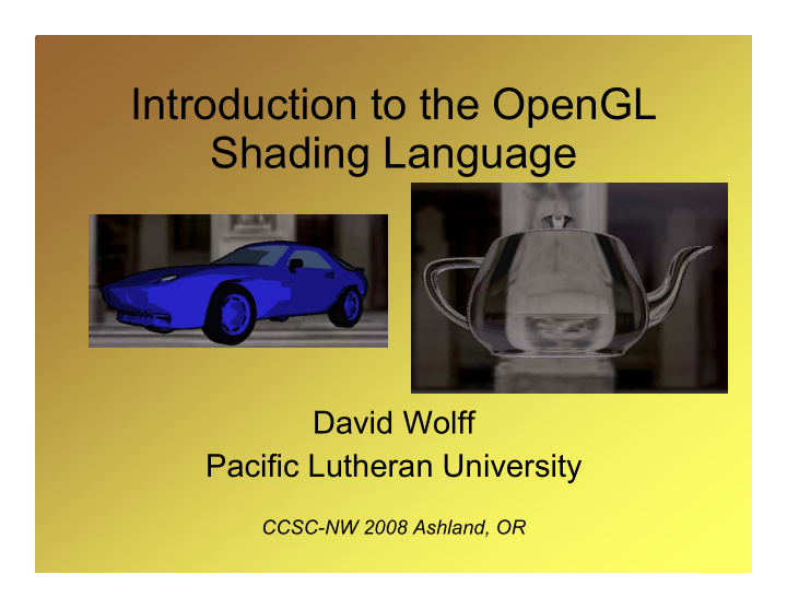 introduction to the opengl shading language