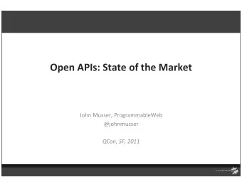 Introduc7on    ProgrammableWeb.com    The  webs  API  directory    News,