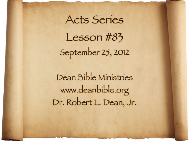 acts series lesson 83