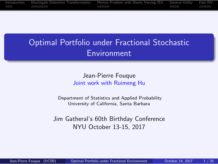 optimal portfolio under fractional stochastic environment