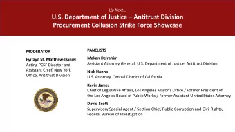 U.S. Department of Justice  Antitrust Division  Procurement Collusion Strike Force Showcase