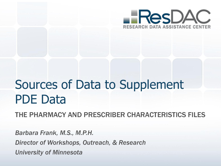 sources of data to supplement