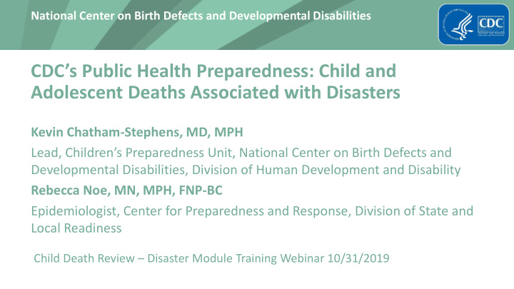 adolescent deaths associated with disasters