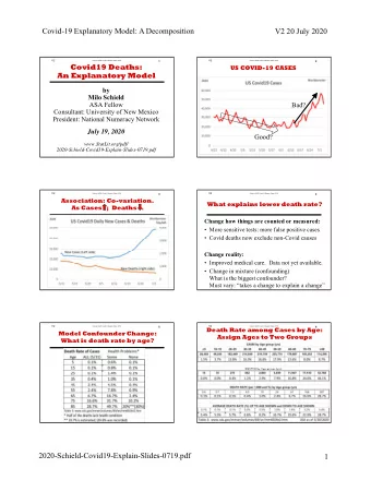 Covid-19 Explanatory Model: A Decomposition  V2 20 July 2020  V2  V2  Schield: 2020 Covid19 Explain
