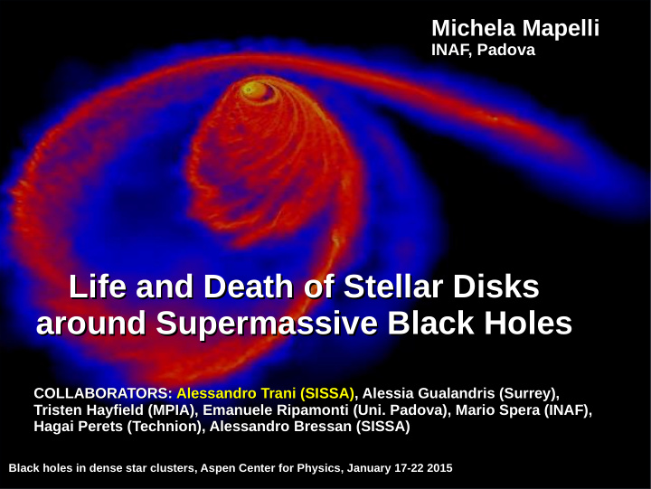 life and death of stellar disks life and death of stellar