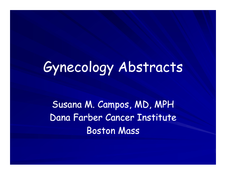 gynecology abstracts gynecology abstracts