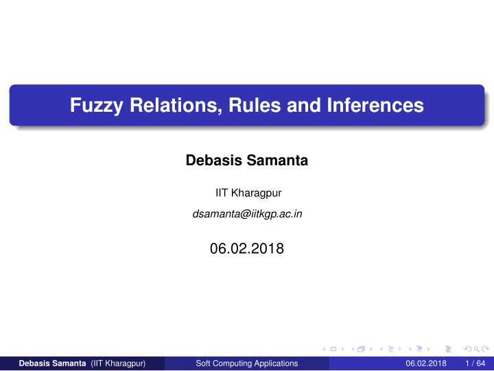 fuzzy relations rules and inferences