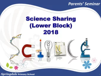 Parents Seminar Springdale Primary School  1  Overview  1. Primary Science Education  2. Science