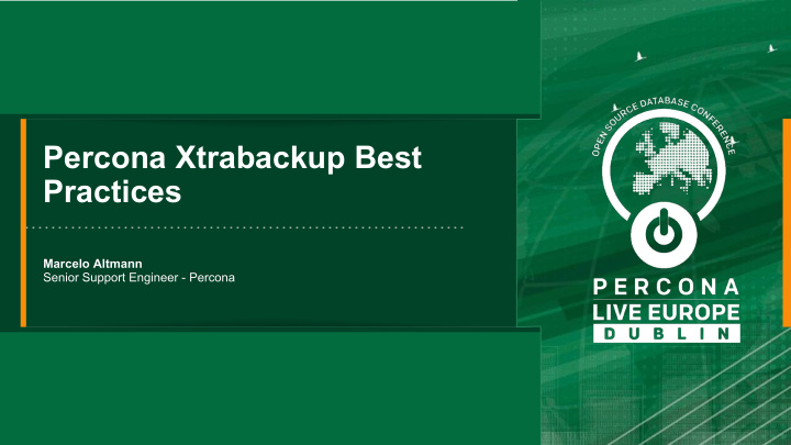 percona xtrabackup best practices