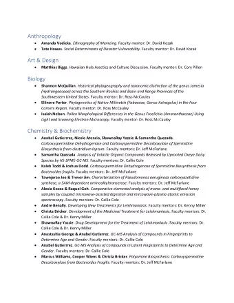 Art &amp; Design  Matthias Biggs . Hawaiian Hula Asectics and Culture Discussion. Faculty