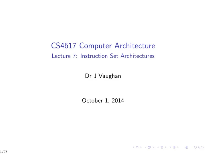 cs4617 computer architecture