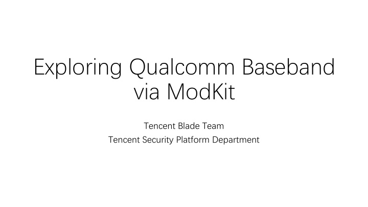 exploring qualcomm baseband