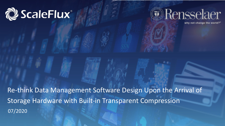 re think data management software design upon the arrival