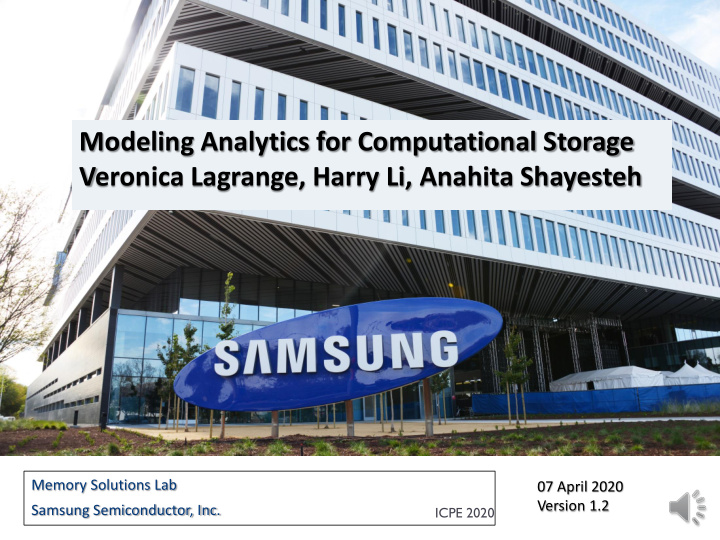 modeling analytics for computational storage
