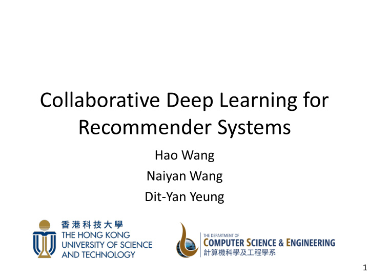 collaborative deep learning for recommender systems