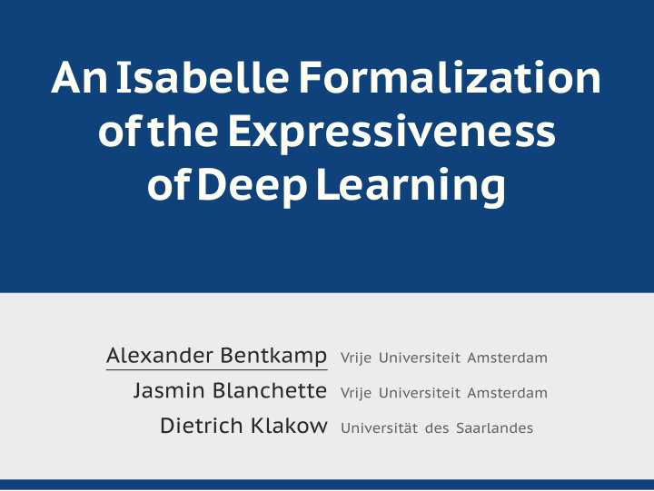 anisabelleformalization oftheexpressiveness ofdeeplearning