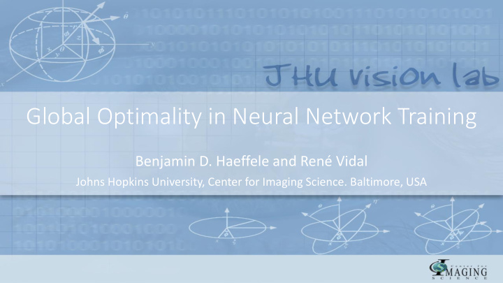 global optimality in neural network training