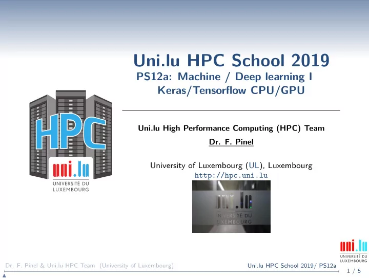 uni lu hpc school 2019