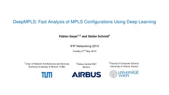 DeepMPLS: Fast Analysis of MPLS Configurations Using Deep Learning Fabien Geyer 1,2 and Stefan