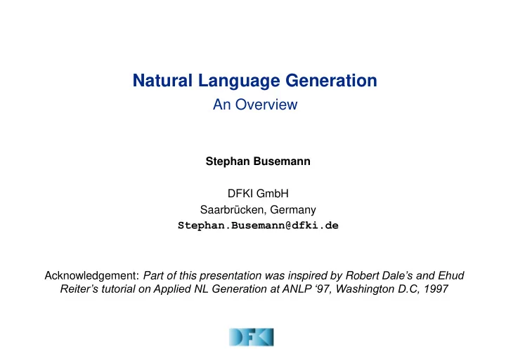 natural language generation