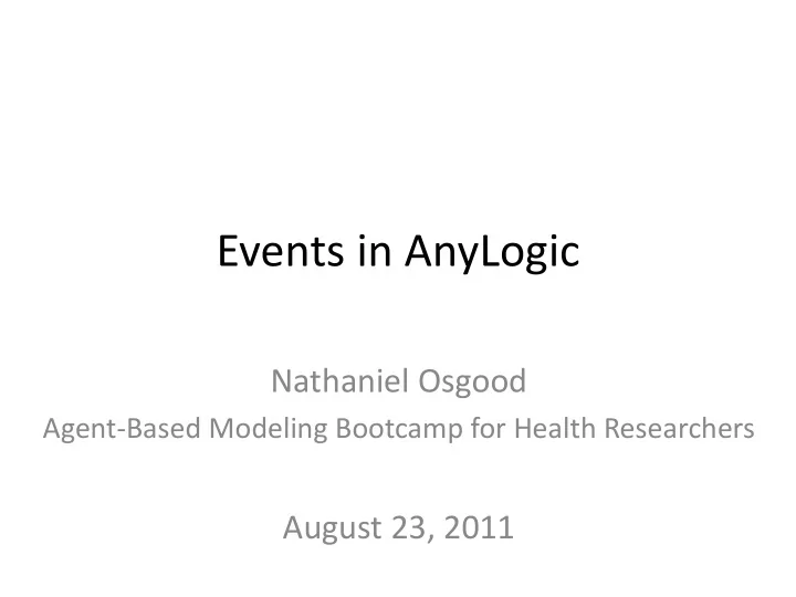 events in anylogic