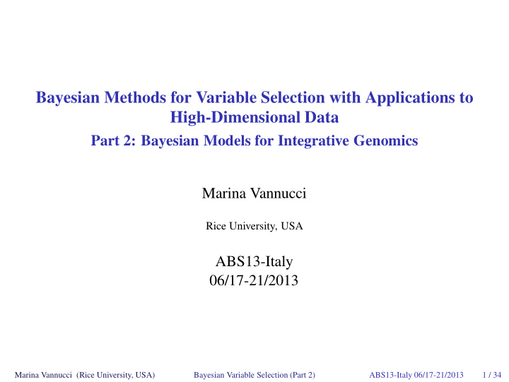bayesian methods for variable selection with applications