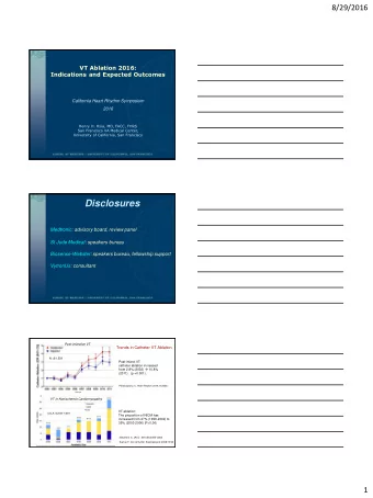 Disclosures  Medtronic: advisory board, review panel  St Jude Medical: speakers bureau